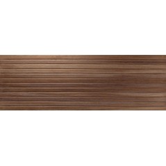 Carrelage décor parement bois marron foncé mat baguette en relief, 30x90cm rectifiée ,  Porce9544  wenge