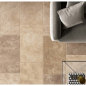 Carrelage imitation travertin beige nuancé mat 60x90cm rectifié antidérapant R11 A+B+C edimsénanque mélangé