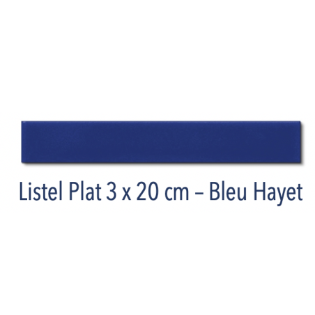 Listel plat brillant 3x20cm bleu hayet, vert d'eau, vert artisanal, blanc, ivoire, jaune artisanal Dif
