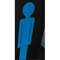Sèche-serviette radiateur électrique design vertical bleu salle de bain Antxoreste silhouette homme noir mat 172x34cm