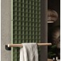 Sèche-serviette radiateur eau chaude design avec ou sans porte-serviette 82x61cm et 123x61cm antxWaffle V vert