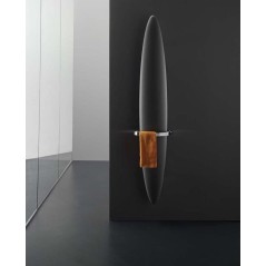Sèche-serviette radiateur électrique design contemporain Antxblade V vertical de couleur avec porte serviette chromé