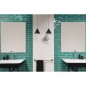 Carrelage salle de bain moderne mural décoré santastripebrick émeraude 7.3x30cm