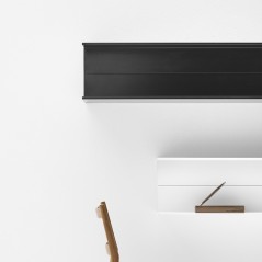 Sèche-serviette radiateur eau chaude design horizontal en forme d' IPN, salle de bain, AntxT2O noir brillant