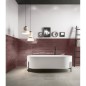 Carrelage salle de bain décoré brillant moderne mural santastripebrick mauve 7.3x30cm