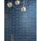 Carrelage salle de bain moderne mural santasolidbrick bleu brillant 7.3x30cm