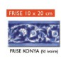 Frise brillante décorée 10x20x0.7cm peinte à la main , Dif konya bleu