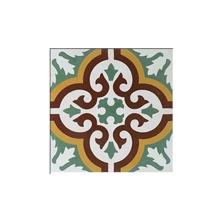 Carrelage ciment véritable décor arabesque 7900-1 20x20cm