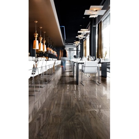 Carrelage restaurant imitation parquet poli brillant,20x120cm rectifié,  santajungle dark