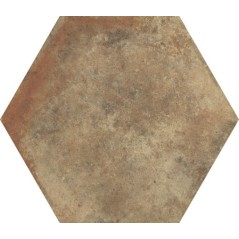 Carrelage hexagone imitation terre cuite ancienne 34.5x40cm, cotto senese