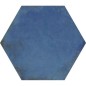 Carrelage hexagone bleu foncé effet carreau ciment brillant 34.5x40cm savietri bleu