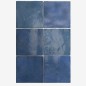 Carrelage Effet Zellige eqxart bleu foncé brillant, mur, carré 13.2x13.2x0.9cm dans la salle de bains 24460