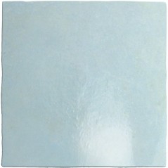 Carrelage Effet Zellige A bleu clair brillant 13.2x13.2cm