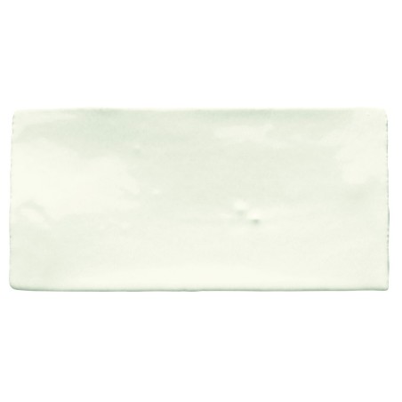 Carrelage imitation zellige DT handmade blanc brillant 7.5x15cm