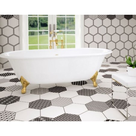 Carrelage hexagone tomette salle de bain realgrazia blanc  28.5x33cm