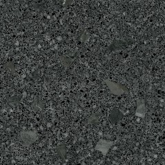 Carrelage imitation terrazzo et granito fond noir mat, 80x80cm rectifié, arcamiscella grafito antiderapant R10