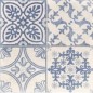 Carrelage salle de bain blanc et bleu mat effet carreau ciment ancien patchwork 44x44cm realskyros décor blanc