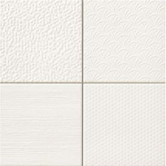 Carrelage aspect métal patchwork realglint blanc 44x44cm