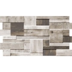Carrelage imitation parement en bois de palette, mur façade, 31x56cm,  realpallet gris