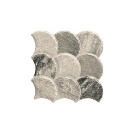 Carrelage écaille de poisson imitation pierre grise realscale stone steel mat 30.7x30.7cm