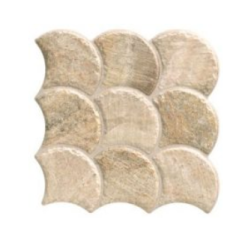 Carrelage écaille de poisson realscale stone white mat 30.7x30.7cm