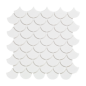 mosaique écaille de poisson mural Dif blanc mat 4.8cm sur trame 30.5x30.5x0.6cm