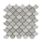 mosaique écaille de poisson Dif blanc et gris mat 4.8cm sur trame 30.5x30.5x0.6cm