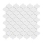 mosaique d'arabesque mural Dif blanc brillant  sur trame 30.5x30.5x0.6cm