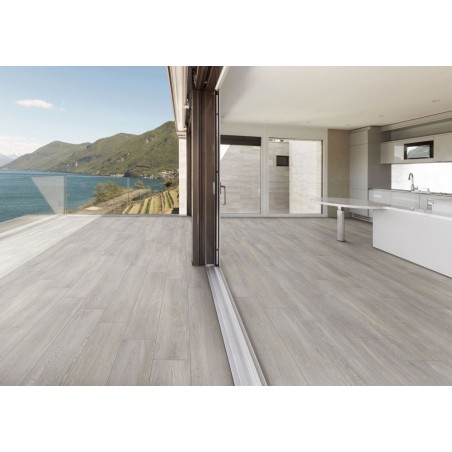 Carrelage effet plancher en bois de chêne cérusé gris moderne, salon, 20x120cm rectifié,  procarinzia gris
