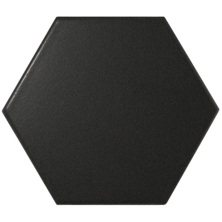 Faience hexagone Equipscale noir mat 12.4x10.7cm