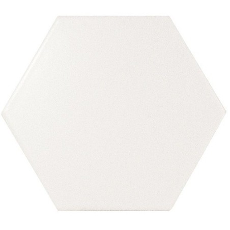 Faience hexagone Eqxscale 21911 blanc brillant 12.4x10.7cm
