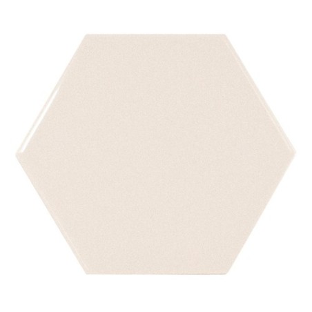 Faience hexagone Eqxscale 21914 crème brillant 12.4x10.7cm