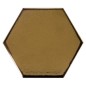 Faience hexagone Eqxscale 23837 métal doré brillant 12.4x10.7cm