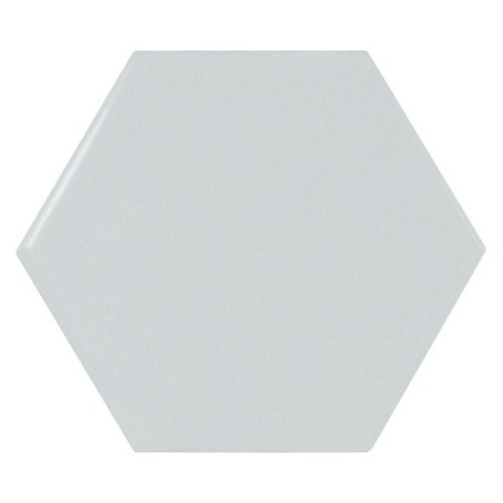 Faience hexagone Equipscale bleu ciel brillant 12.4x10.7cm