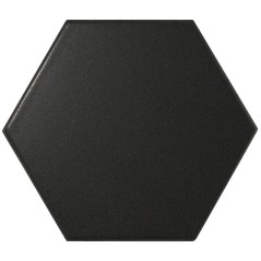 Carrelage hexagone Eqxscale noir mat 21909 11.6x10.1cm pour le sol et le mur
