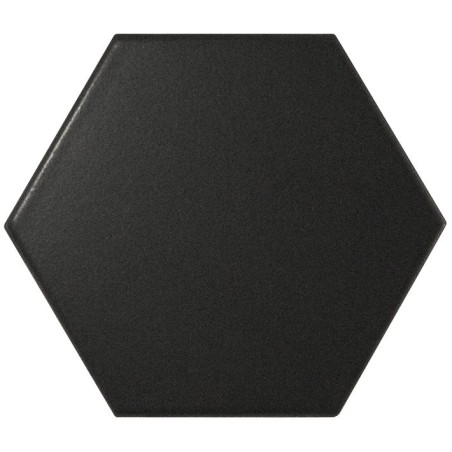 Carrelage hexagone Eqxscale noir mat 21909 11.6x10.1cm pour le sol et le mur