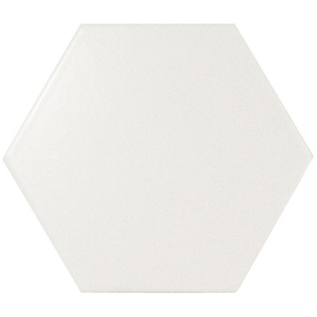 Carrelage hexagone Eqxscale 21767 blanc mat 11.6x10.1cm pour le sol et le mur
