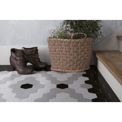 Carrelage hexagone Eqxscale gris mat 11.6x10.1cm pour le sol et le mur