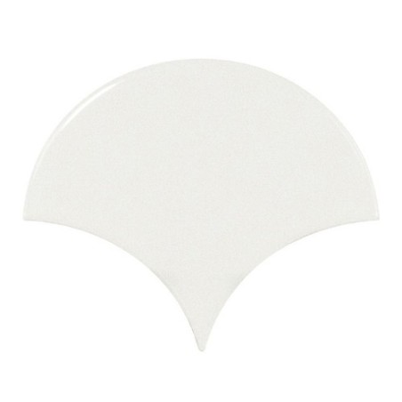 Faience écaille éqxfan blanc brillant 10.6x12x0.8cm 21968 pour le mur