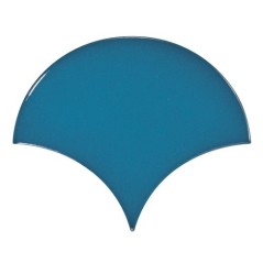 Faience écaille équipfan bleu brillant 10.6x12cm