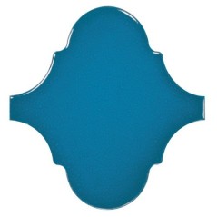 Faience arabesque eqxalhambra bleu électric brillant 12x12x0.9cm dans la salle de bains 23845