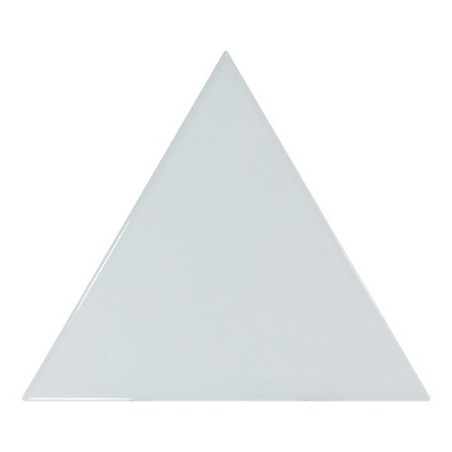 Faience  triangle Equipetriangle bleu ciel brillant 10.8x12.4cm