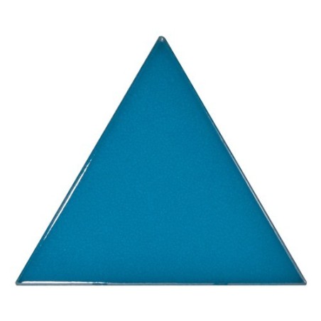 Faience  triangle Eqxtriangle bleu brillant 10.8x12.4cm pour le mur