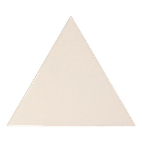Faience  triangle Eqxtriangle crème brillant 10.8x12.4cm pour le mur