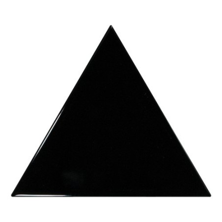 Faience  triangle Equipetriangle noir brillant 10.8x12.4cm