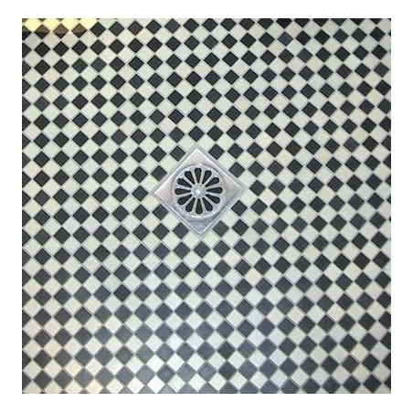 Mosaique en grès cérame fin vitrifié Wix damier blanc et noir de 5x5cm en plaque de 31.8x31.8cm