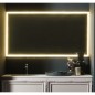 Miroir salle de bain, lumineux, contemporain, rectangulaire, horizontal 140x75x3cm avec led frontal 4 cotés compx enter 4051