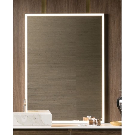 Miroir lumineux salle de bain, moderne, rectangulaire, vertical 100x140x3cm avec led frontal 4 cotés compenter 4050