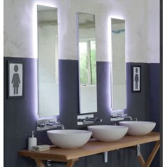 Miroir salle de bain lumineux, moderne, rectangulaire, vertical avec led derrière, compx digit