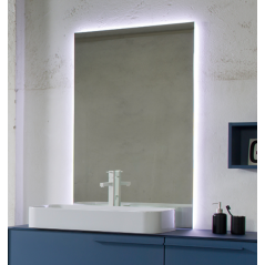 Miroir salle de bain lumineux, moderne, rectangulaire, vertical avec led derrière, comp digit